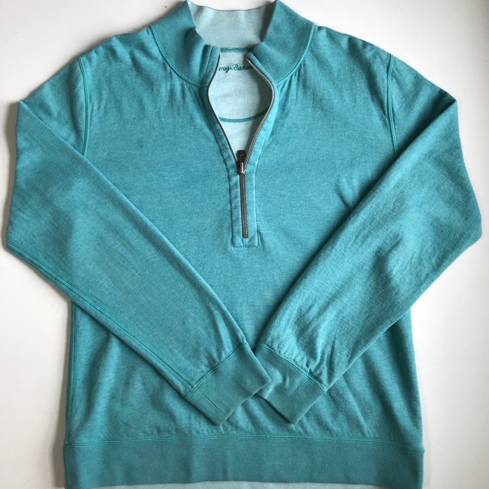 Tommy Bahama Blue Half Zip Fleece Lined Sweatshirt